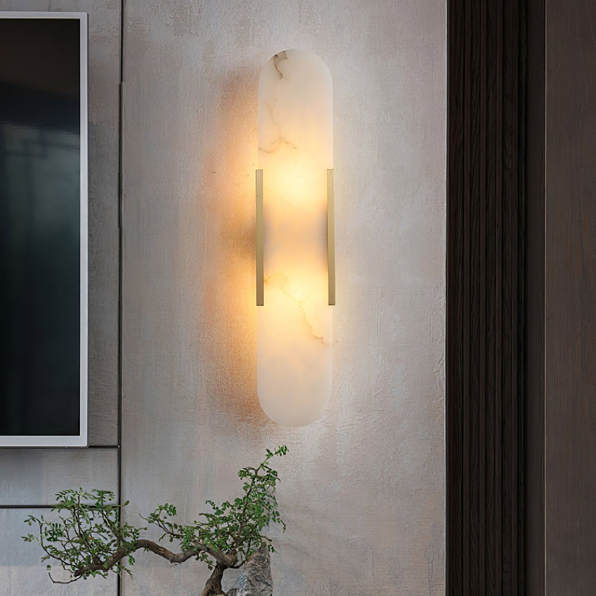 Melange Elongierte Alabaster Wandleuchte – Edle Lichtakzente Für Ihr Zuhause