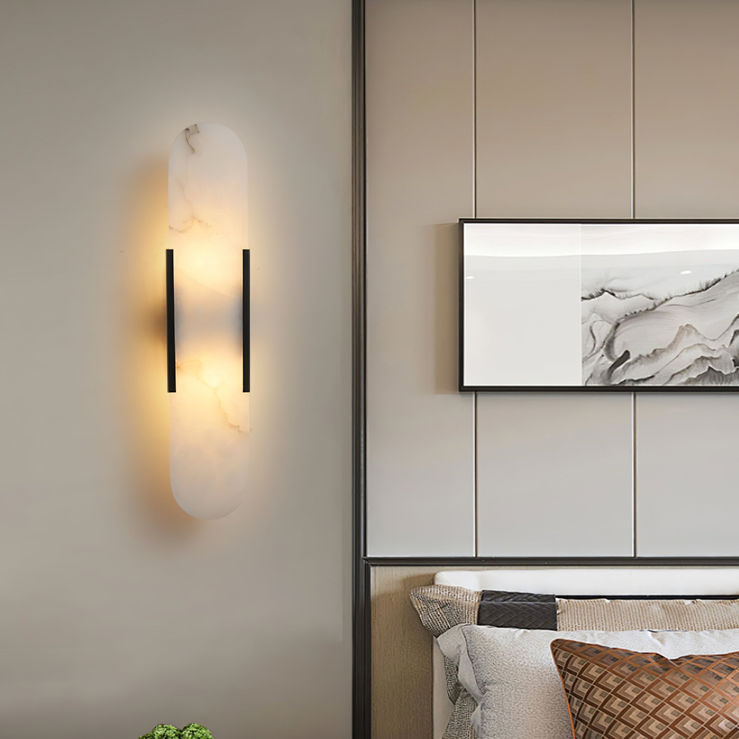 Melange Elongierte Alabaster Wandleuchte – Edle Lichtakzente Für Ihr Zuhause