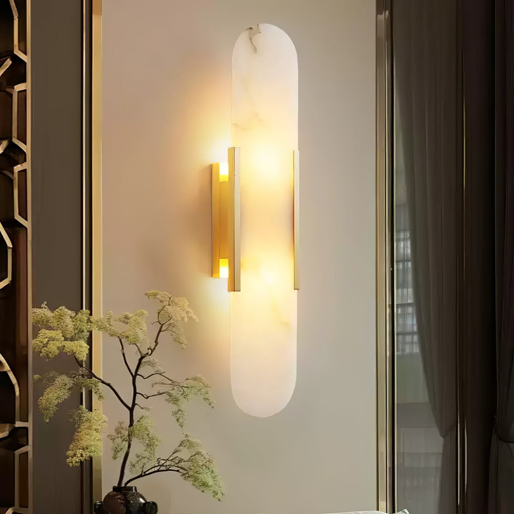 Melange Elongierte Alabaster Wandleuchte – Edle Lichtakzente Für Ihr Zuhause