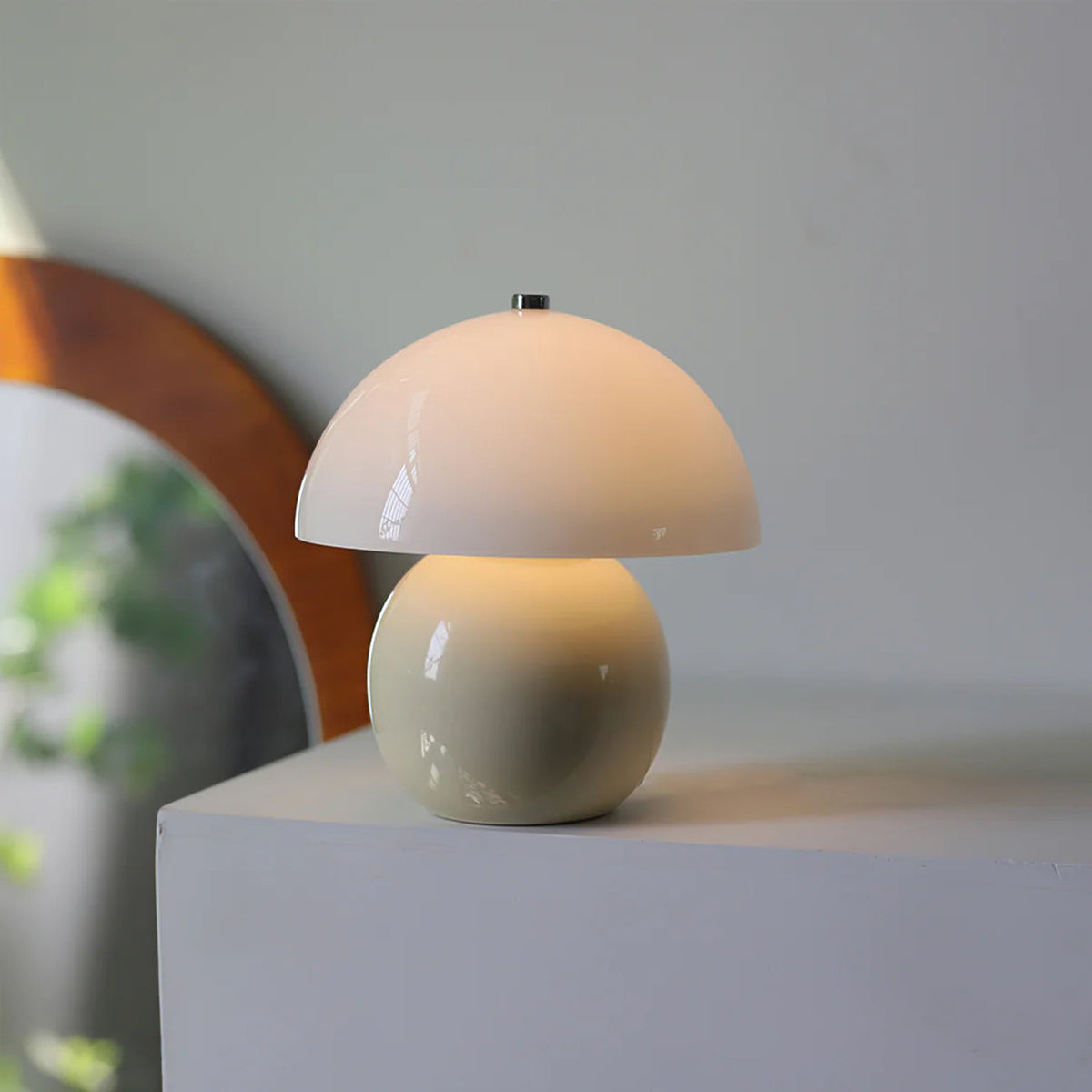 Pilz-Keramik-Tischlampe – Stilvolles Licht Ohne Kabel