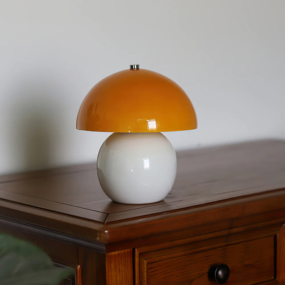 Pilz-Keramik-Tischlampe – Stilvolles Licht Ohne Kabel